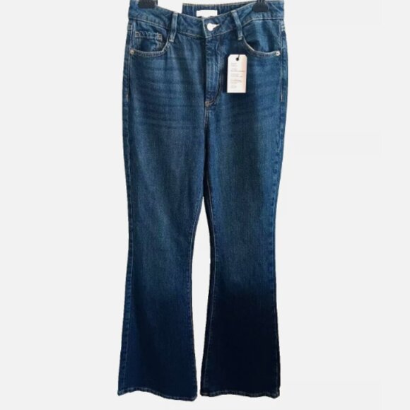 WT Forever 21 High Rise Flare Jeans Size 27 Medium Wash - Picture 3 of 6